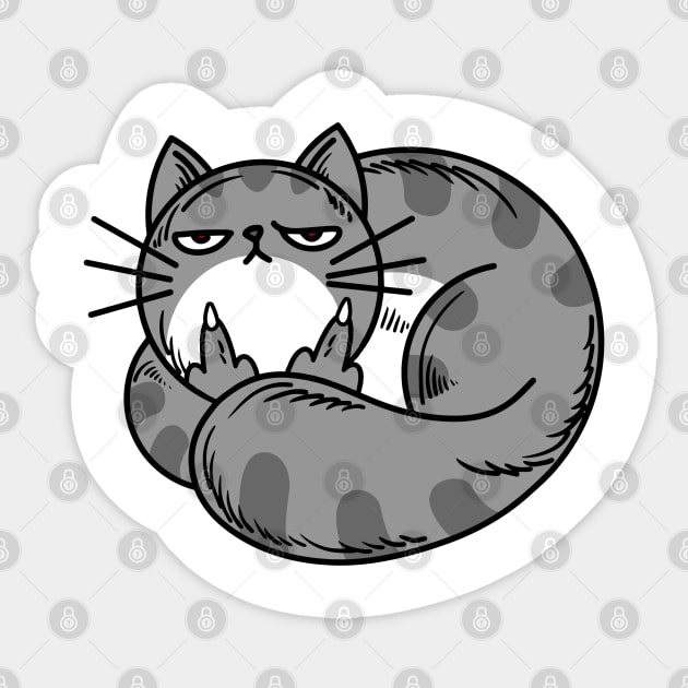 Cat flipping off Cat Flipping Off Sticker TeePublic